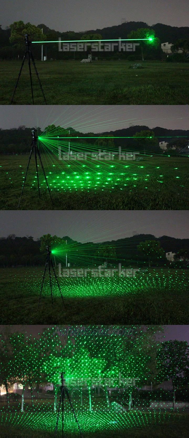 Grüner Laserpointer 3000mW mit Aufsätzen