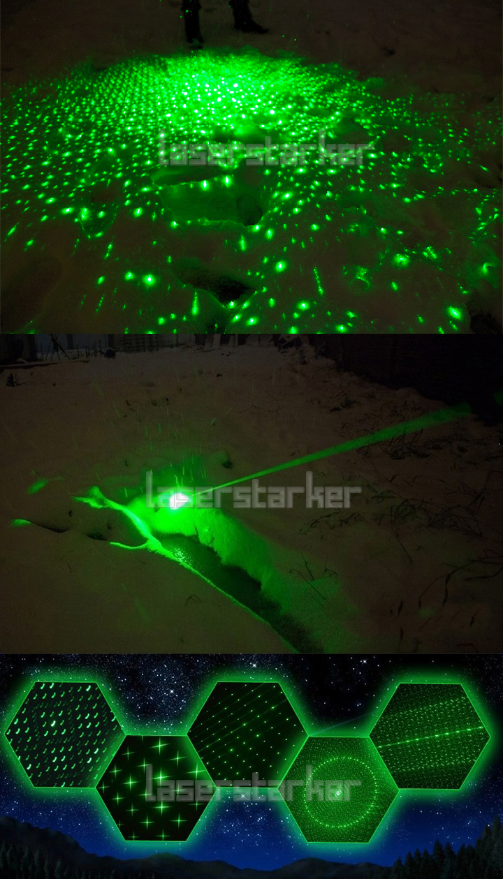 Grüner Laserpointer 10000mW mit Aufsätzen