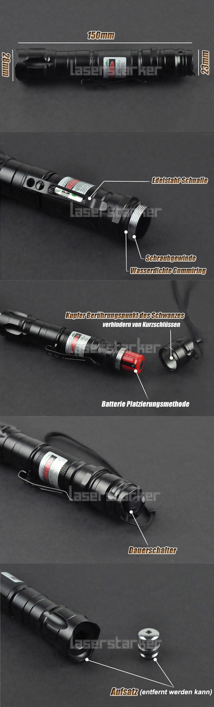 Laserpointer Grün 300mW