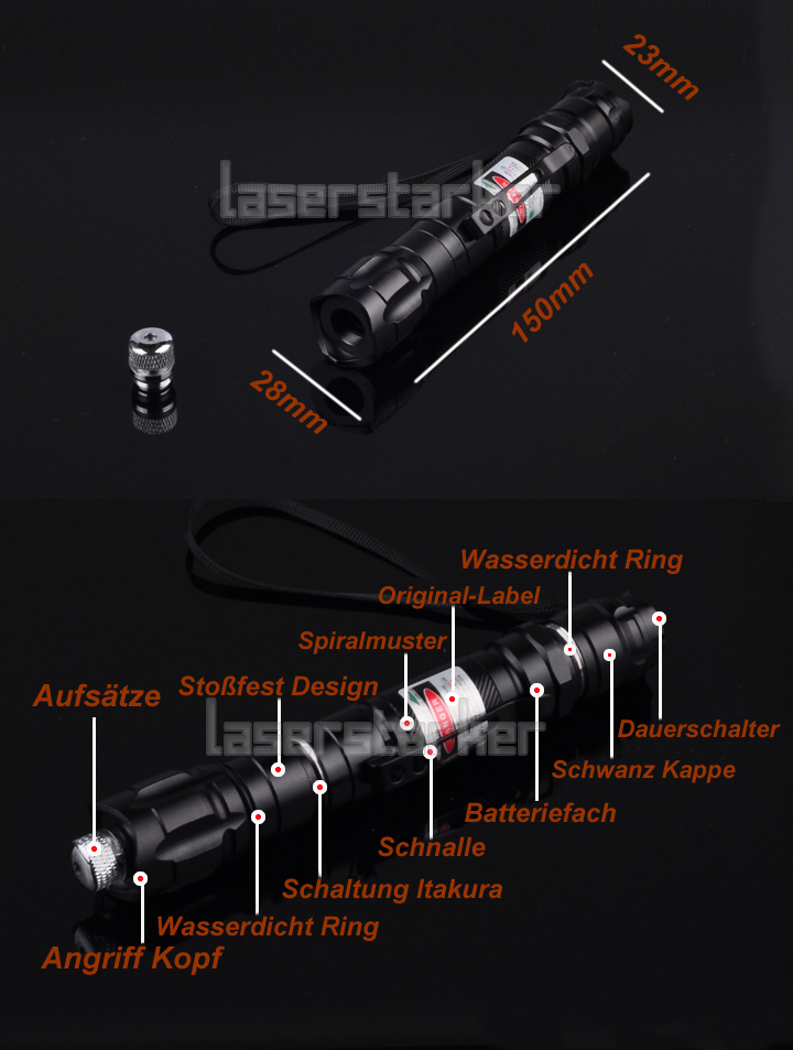 Hochleistungs Laserpointer Grün 500mW