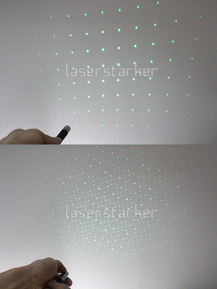 Laserpointer 20mW Grün mit Aufsatz Sterne