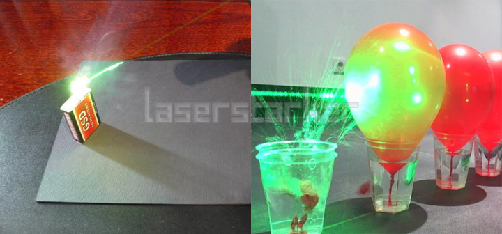 Laserpointer Grün 200mW Ballon platzen