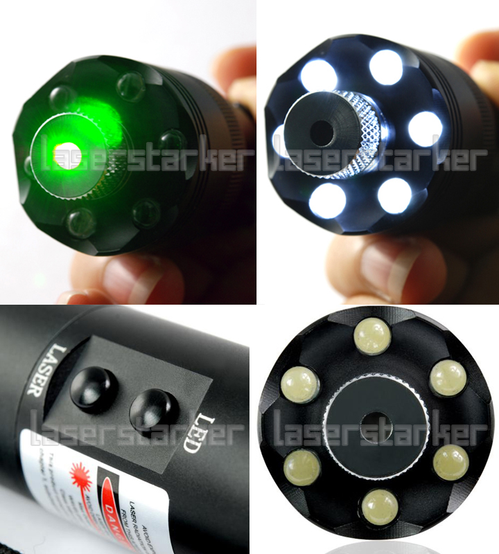 Laserpointer Grün 200mW mit 6 LEDs