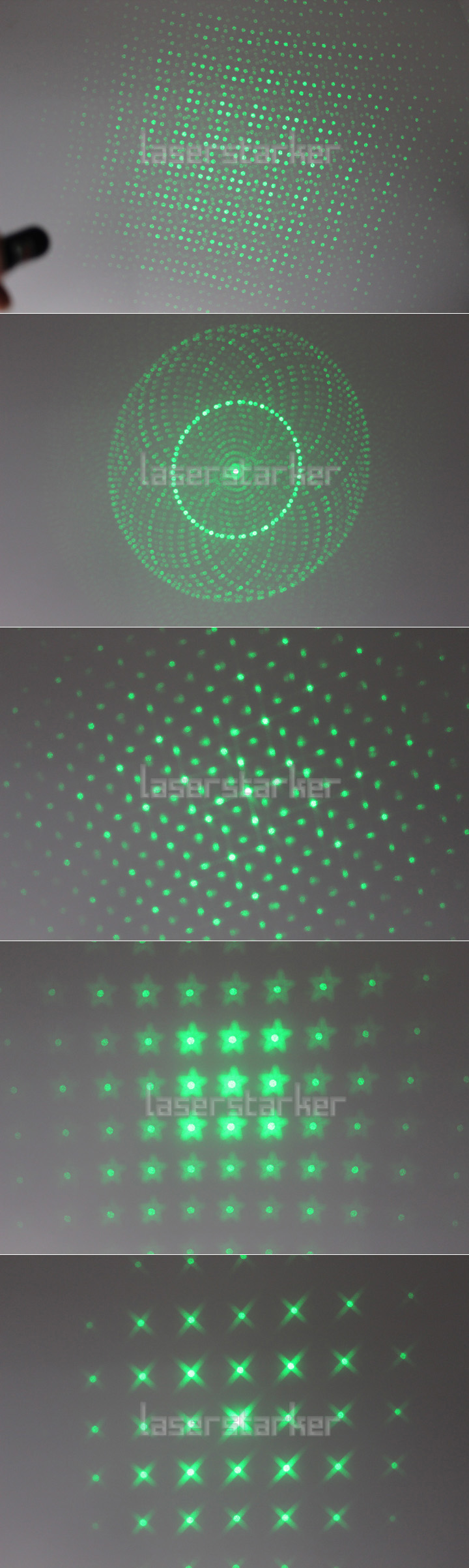 Laserpointer 3000mW Grün extrem mit Aufsätzen