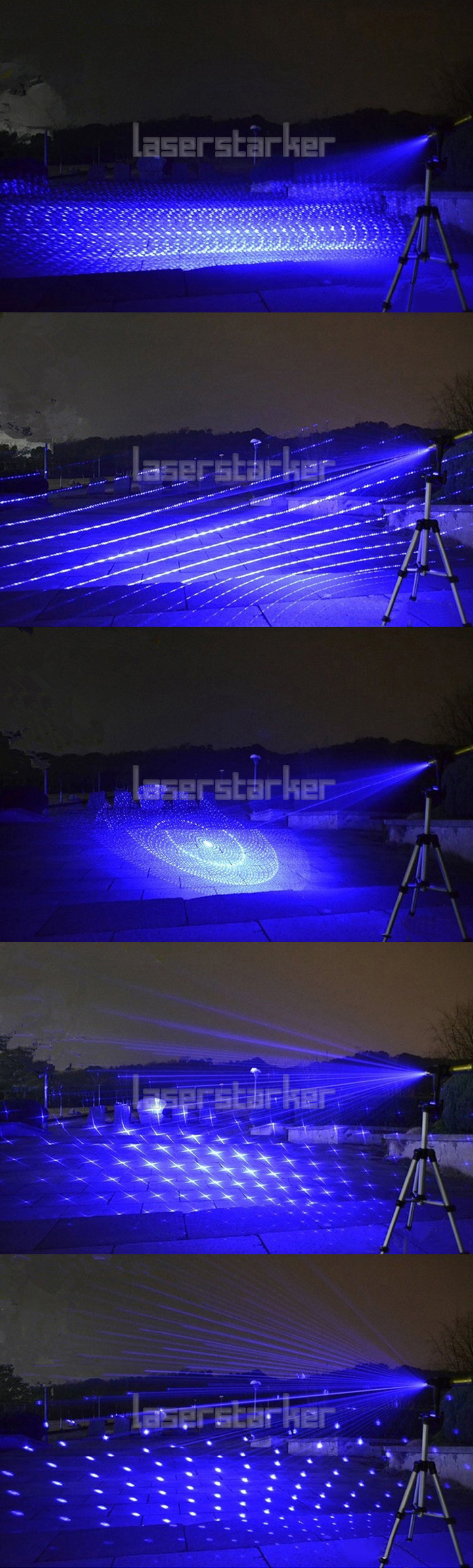 Laserpointer Blau 1000mW mit Aufsatz Sterne