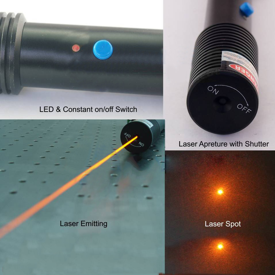 Laserpointer gelb mit Schlüssel