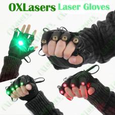 Laser-Handschuhe Grün mit Spielzeug und 4 Finger Laserstrahl